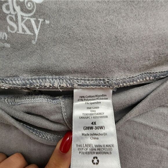 Terra & Sky Women's Plus Size Tummy Control Jeggings Gray - Picture 11 of 13